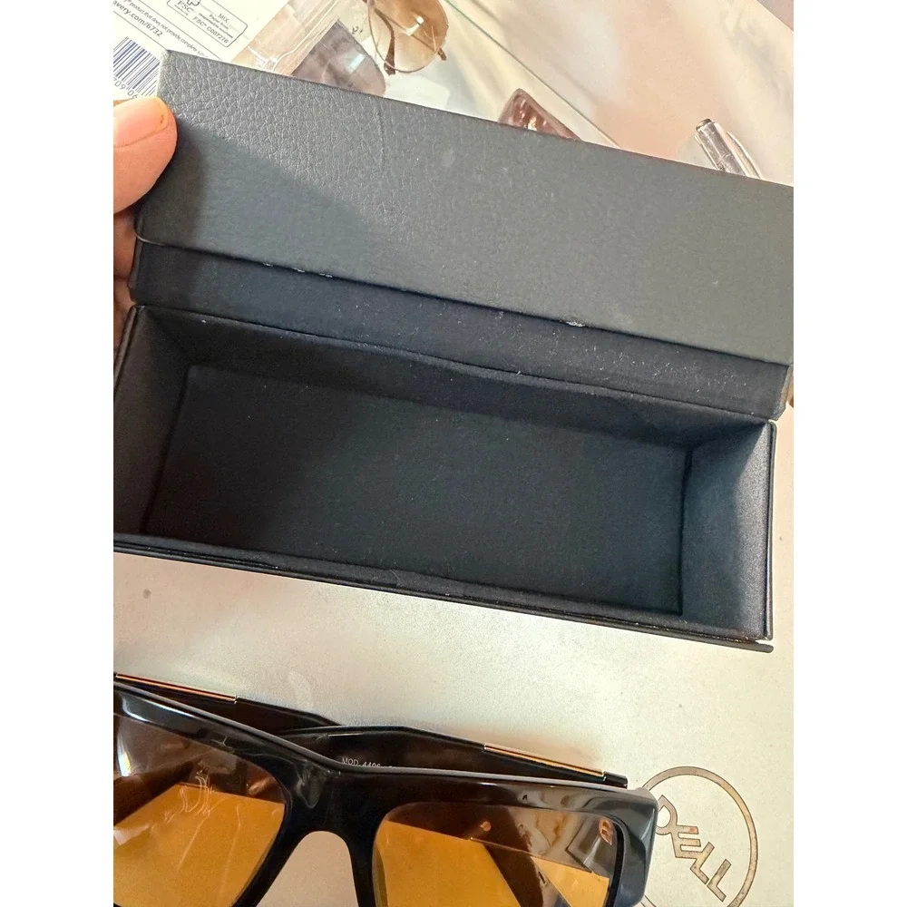 Versace MOD 4406 Black Gold Medusa Orange Lens Sunglasses Narrow Fit With Case